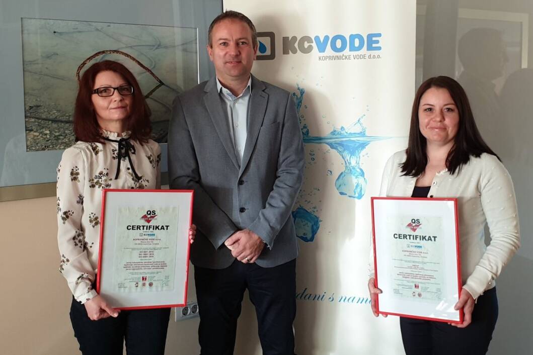 Koprivničke vode postale nositelj certifikata ISO 45001:2018