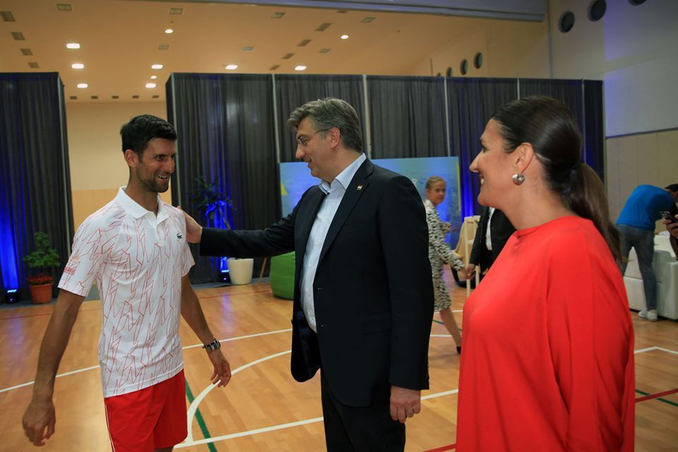 Srpski tenisač Novak Đoković i hrvatski premijer Andrej Plenković