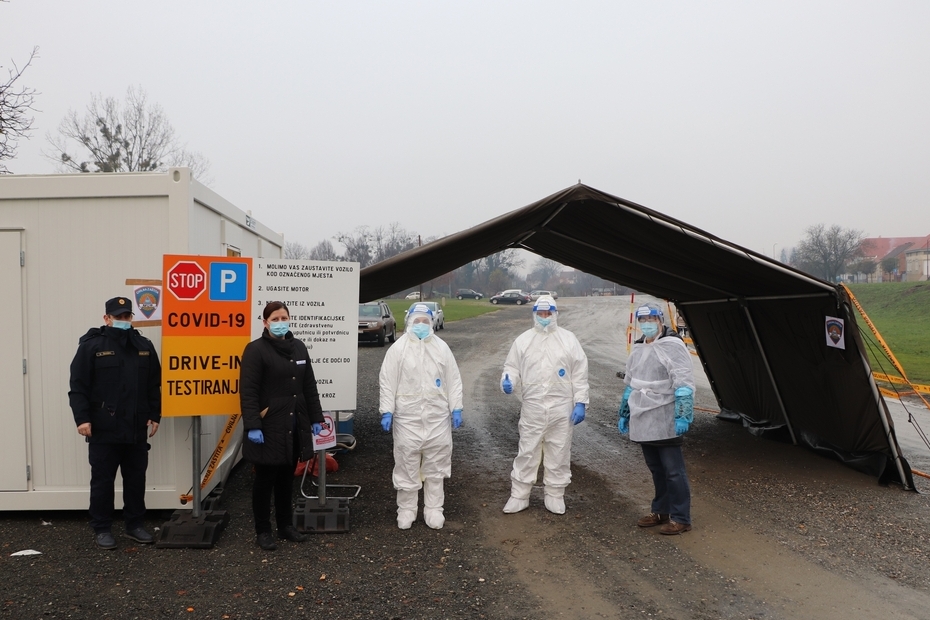 Drive in testiranje na koronavirus na koprivničkom sajmištu