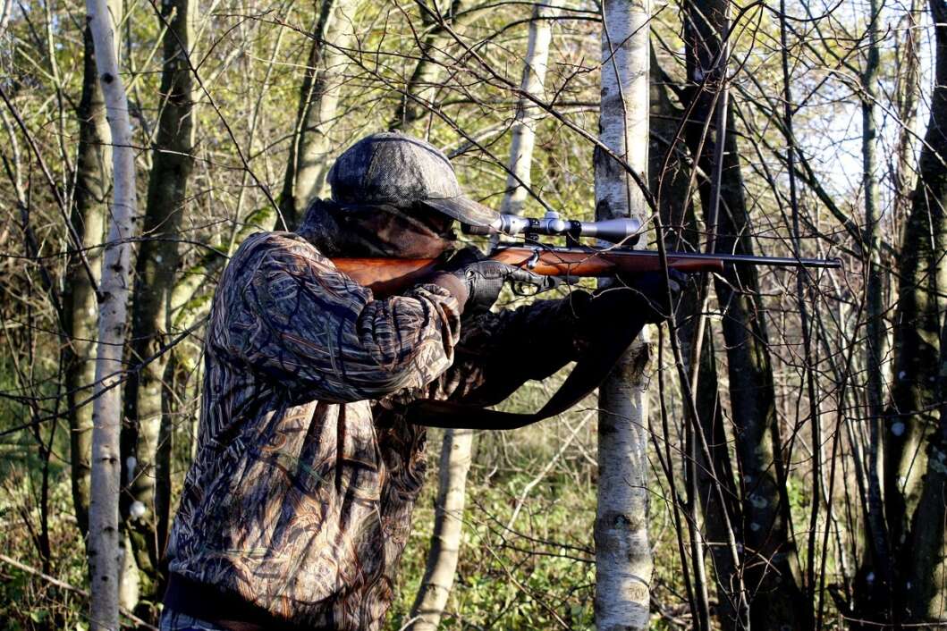 Lovac s lovačkom pušku cilja plijen