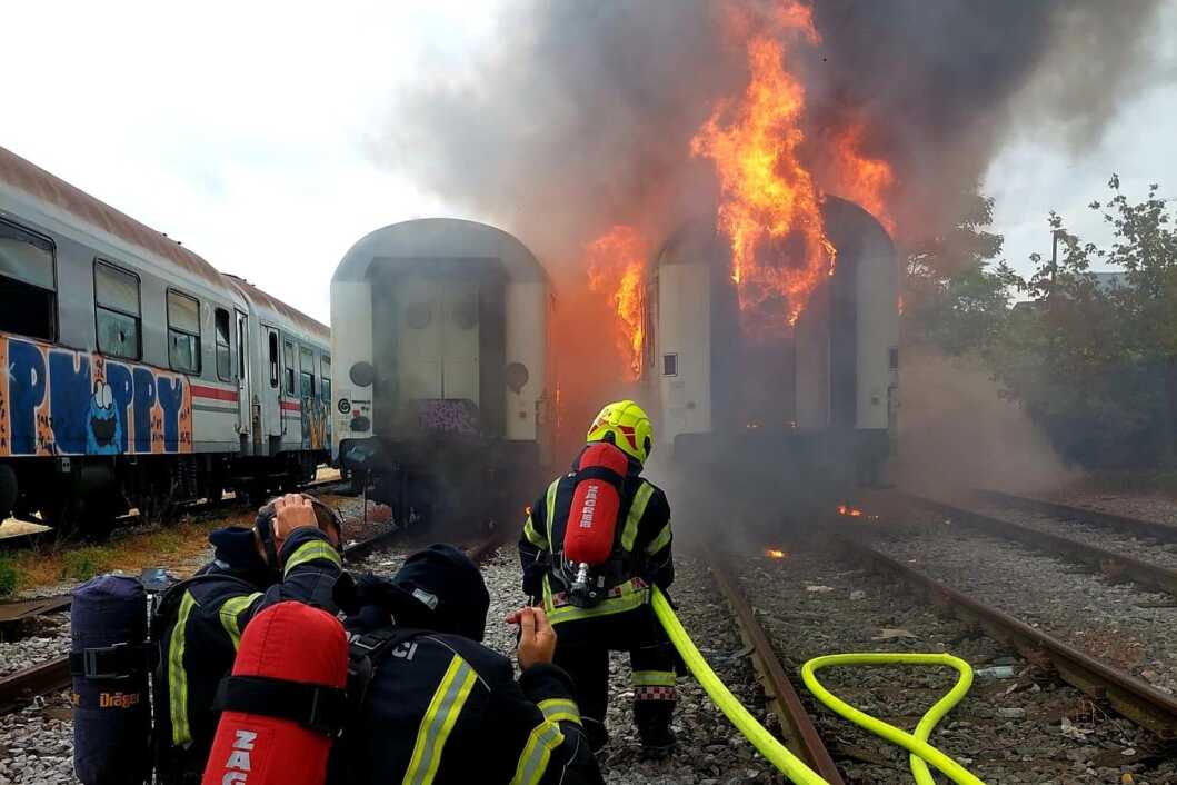 Požar vagona na zagrebačkom Glavnom kolodvoru