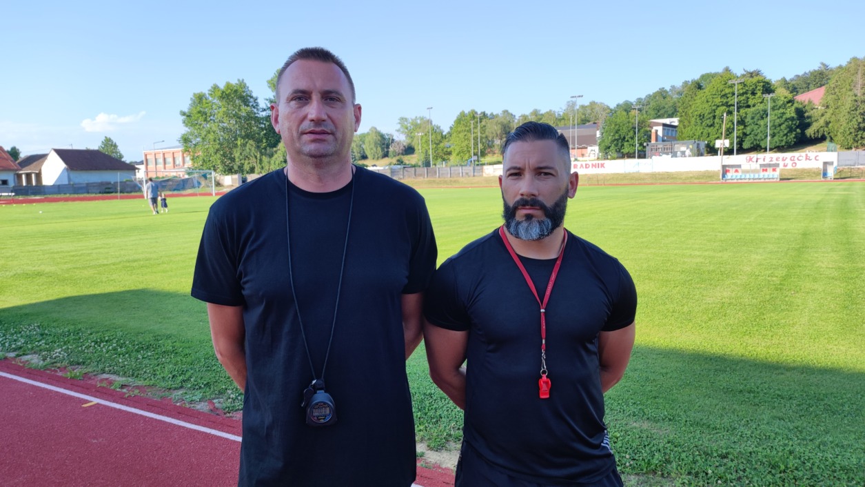 Glavni trener Purgera Anthony Pavlović i njegov pomoćnik Davor Cigler// Foto: NK Radnik Križevci