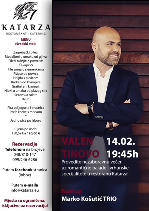 Program Valentinova u koprivničkom restoranu Katarza