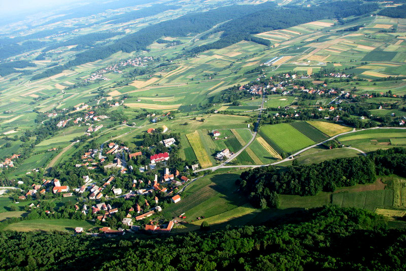 Pogled na općinu Kalnik iz zraka