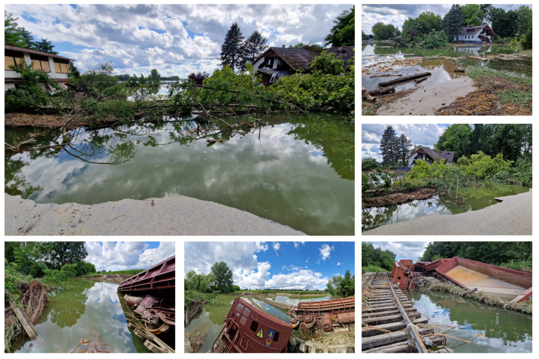 Posljedice katastrofalne poplave na mjestu gdje je rijeka Drava probila u Šodericu