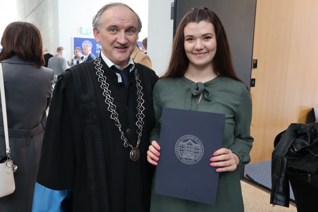 Dekan Fakulteta strojarstva i brodogradnje u Zagrebu prof. dr. sc. Zdenko Tonkovć i Tara Knežević