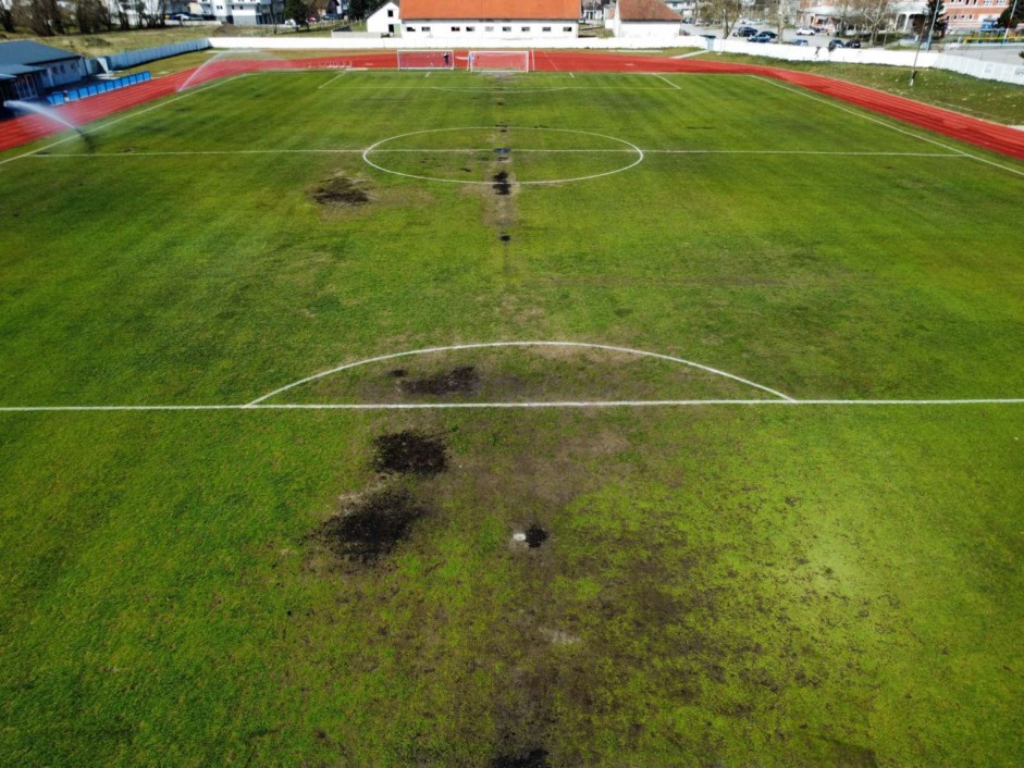 Pogled na sadašnji, potrošeni teren na križevačkom stadionu