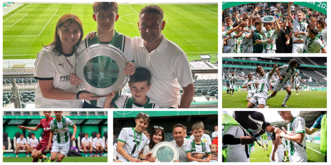 Niko Horvat s obitelji i suigračima iz Borussije Mönchengladbach slavi naslov njemačkog U-17 prvaka