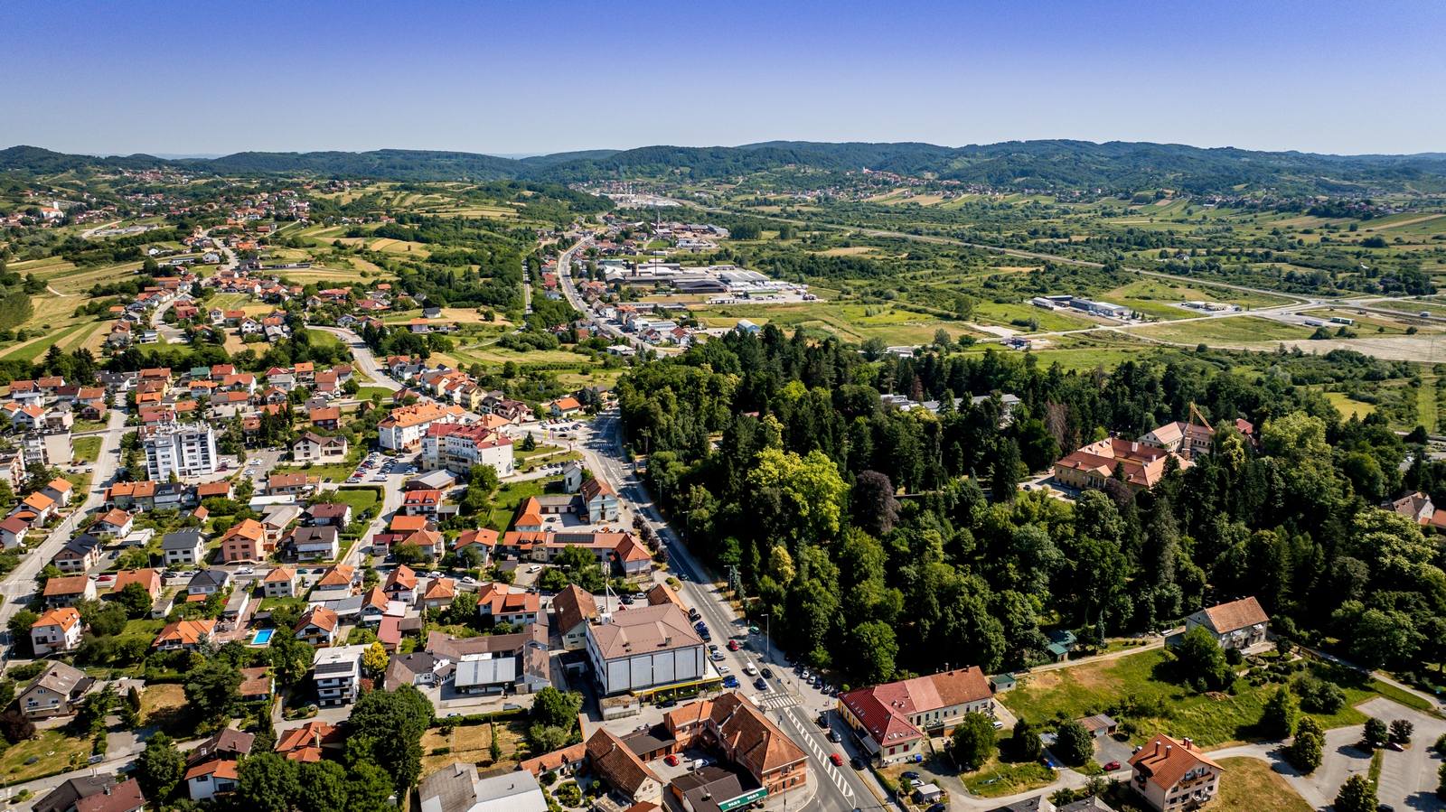 Pogled iz zraka na Novi Marof