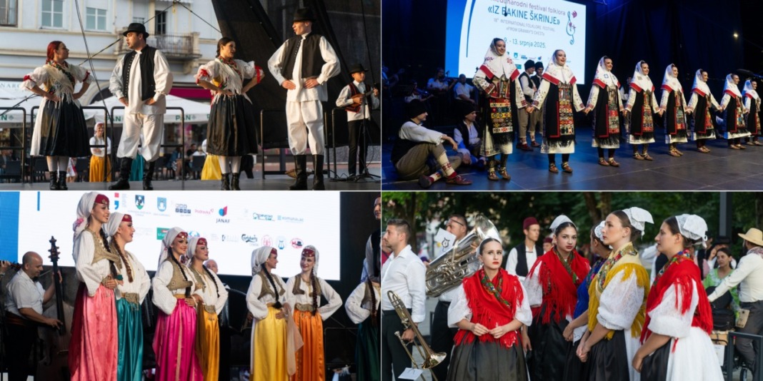 Međunarodni festival folklora 'Iz bakine škrinje' na koprivničkom Zrinskom trgu