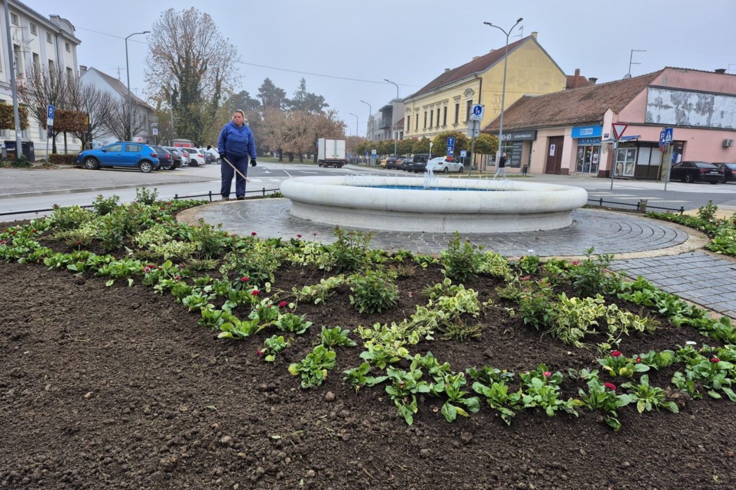 Sadnja kod fontane na Zrinskom trgu