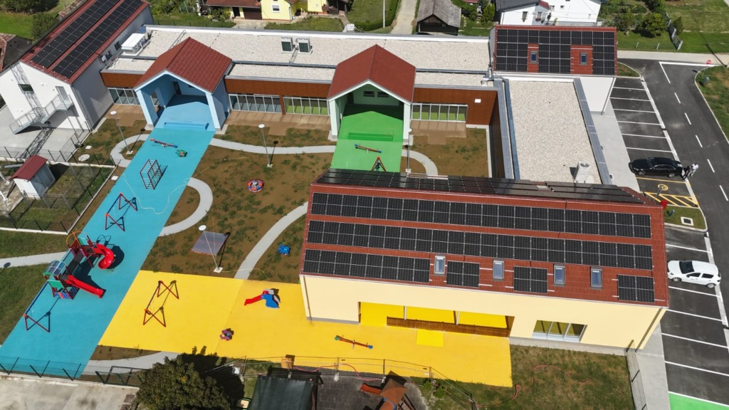 Pogled iz zraka na novi dječji vrtić Zvončić u Goli