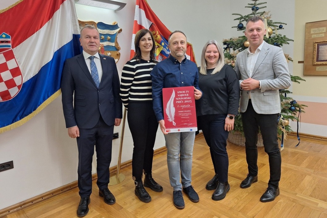 Robert Peharda na prijemu kod župana Stričaka