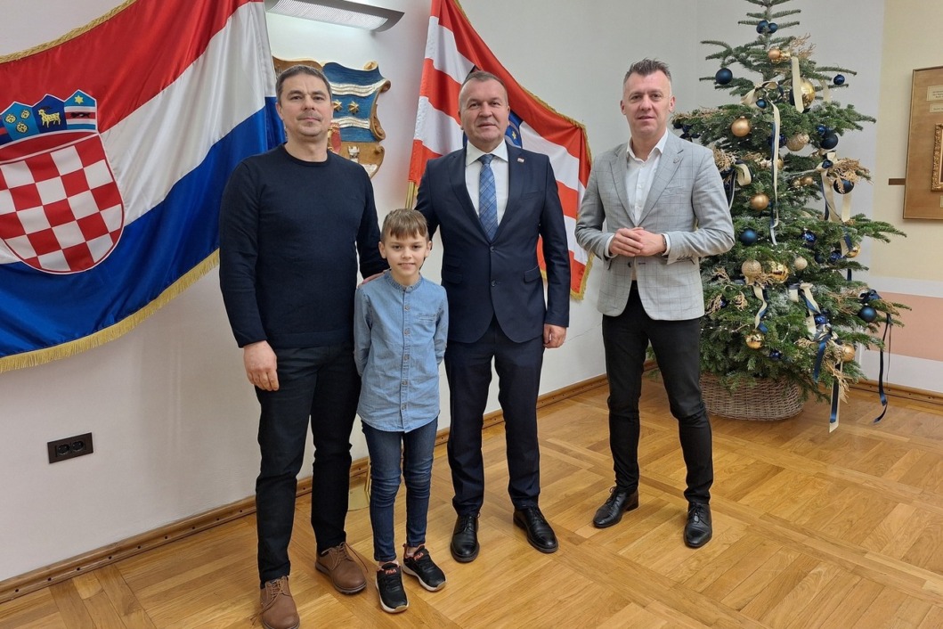 Teo Biškup na prijemu kod župana Stričaka